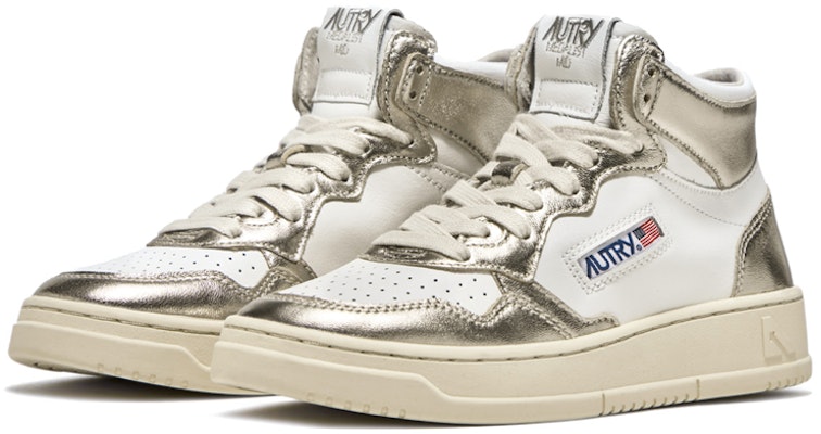 (Women) AUTRY High-Top Leather Sneakers 'White Gold' AUMW-WB16 Order (Women) AUTRY High-Top Leather Sneakers 'White Gold' AUMW-WB16