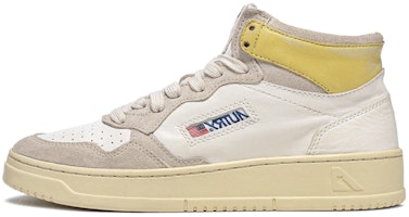 (Women) AUTRY High-Top Leather Sneakers 'White Yellow' AUMW-GS01 (Women) AUTRY High-Top Leather Sneakers 'White Yellow' AUMW-GS01