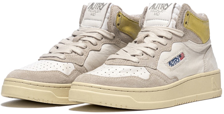 (W) Zapatillas Altas de Cuero AUTRY 'Blanco Amarillo' AUMW-GS01 Order (W) Zapatillas Altas de Cuero AUTRY 'Blanco Amarillo' AUMW-GS01