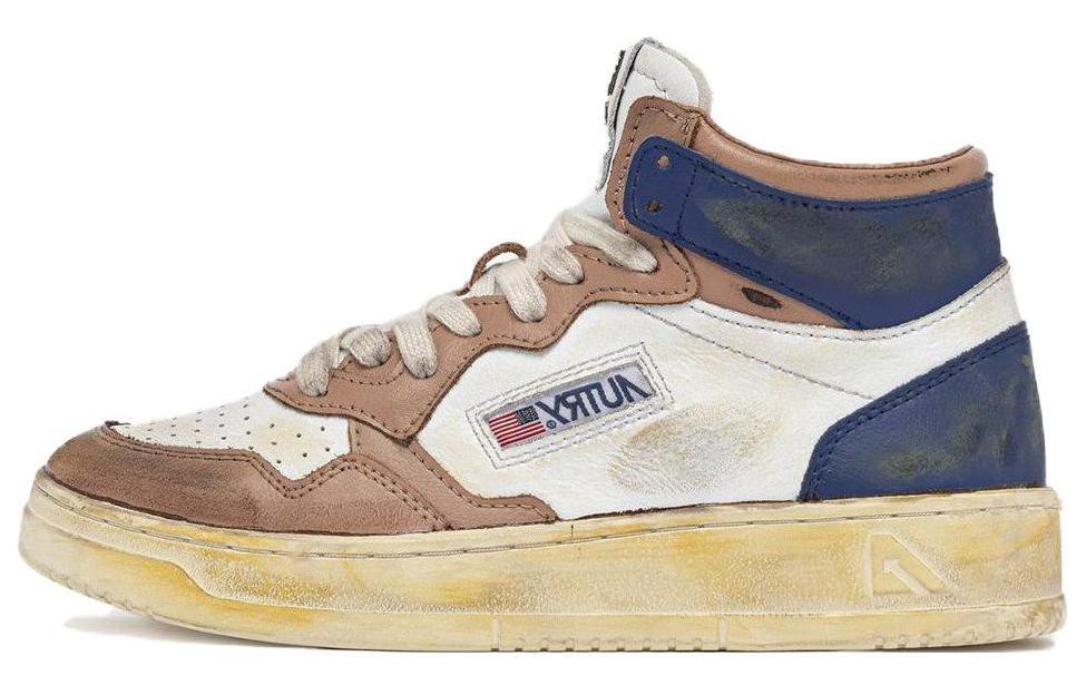 (Women) AUTRY Leather High-Top 'Perforated White Brown' AVMW-SV21