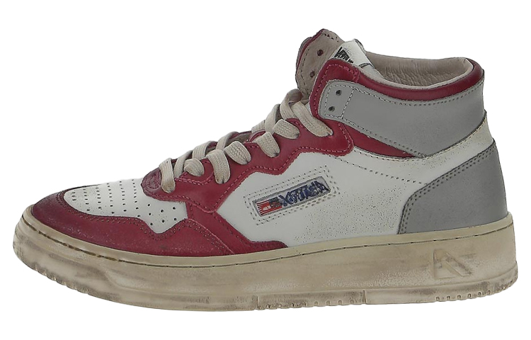(W) AUTRY Leather Lace-up 'Distressed White Red'