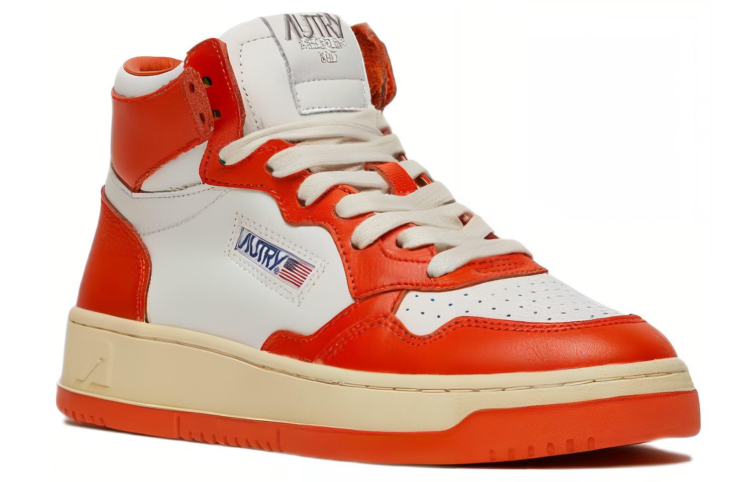 (W) AUTRY Leather Low Top 'White Orange' 圖 2