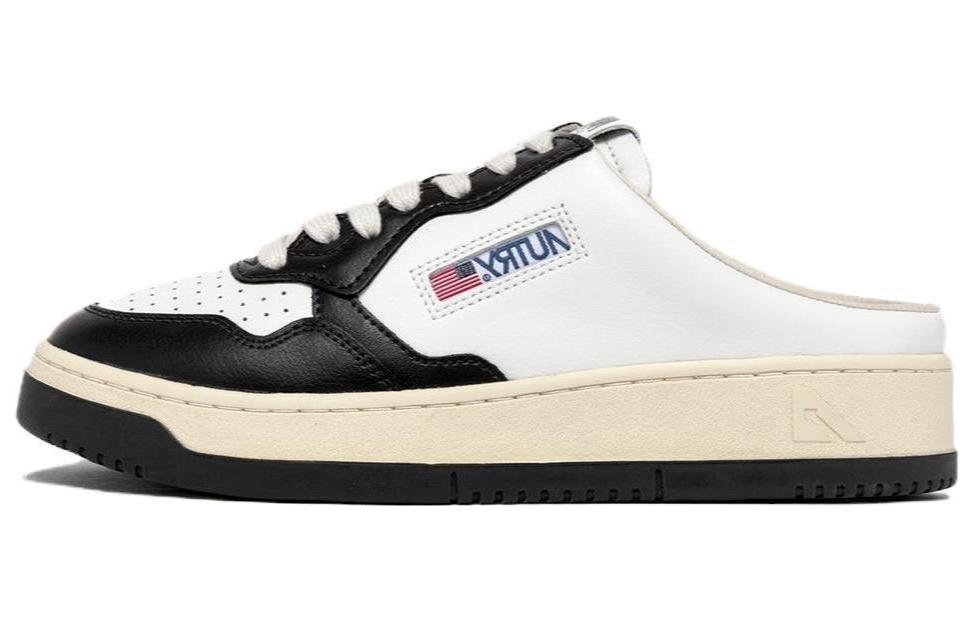 (Women) AUTRY Leather Mule 'Black and White' MULW-WB01
