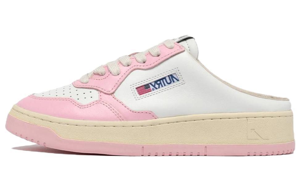 (Women) AUTRY Leather Mule 'White Pink' MULW-WB37
