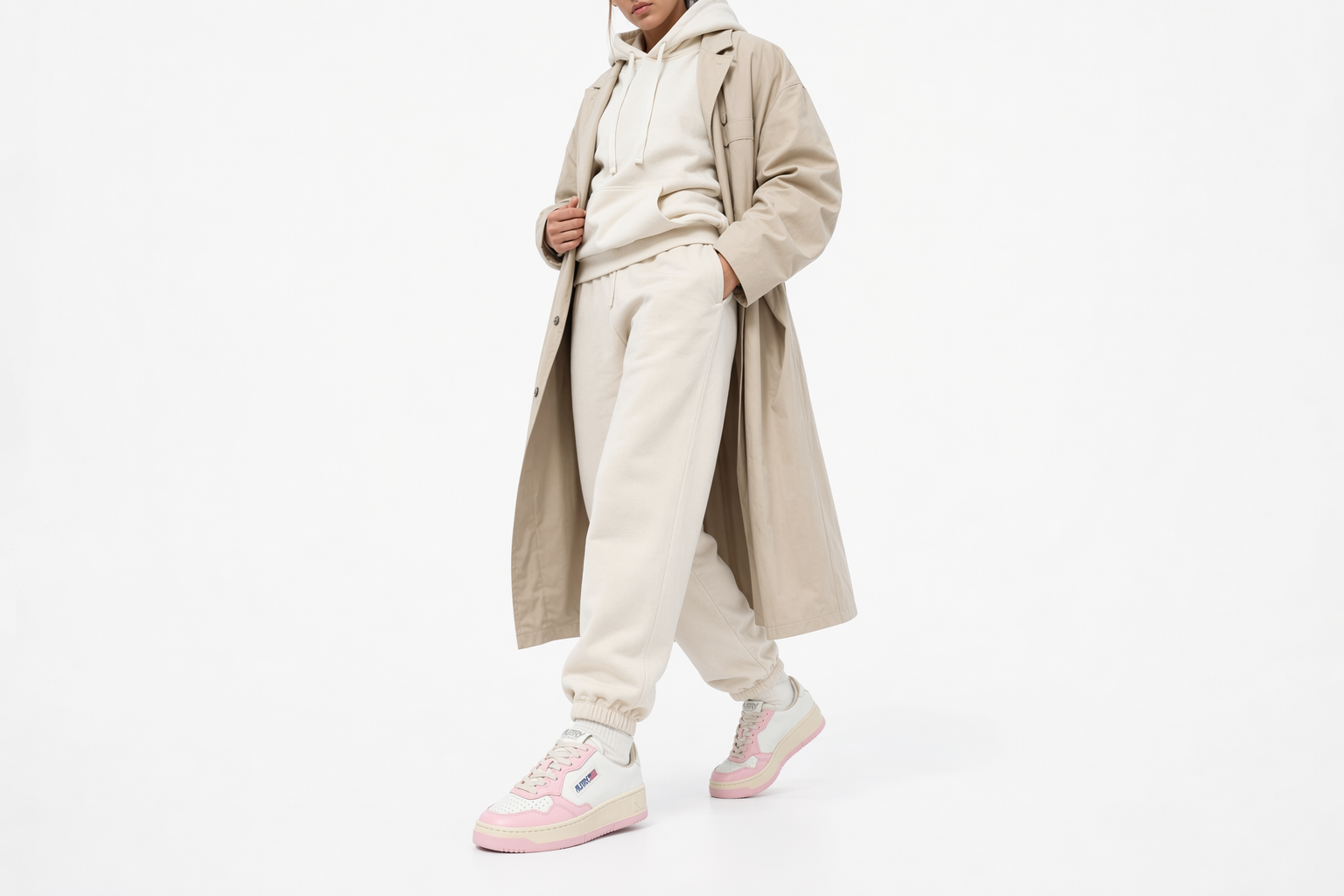 Order (W) (女性用) AUTRY レザーミュール 'ホワイト ピンク' MULW-WB37 MULW-WB37