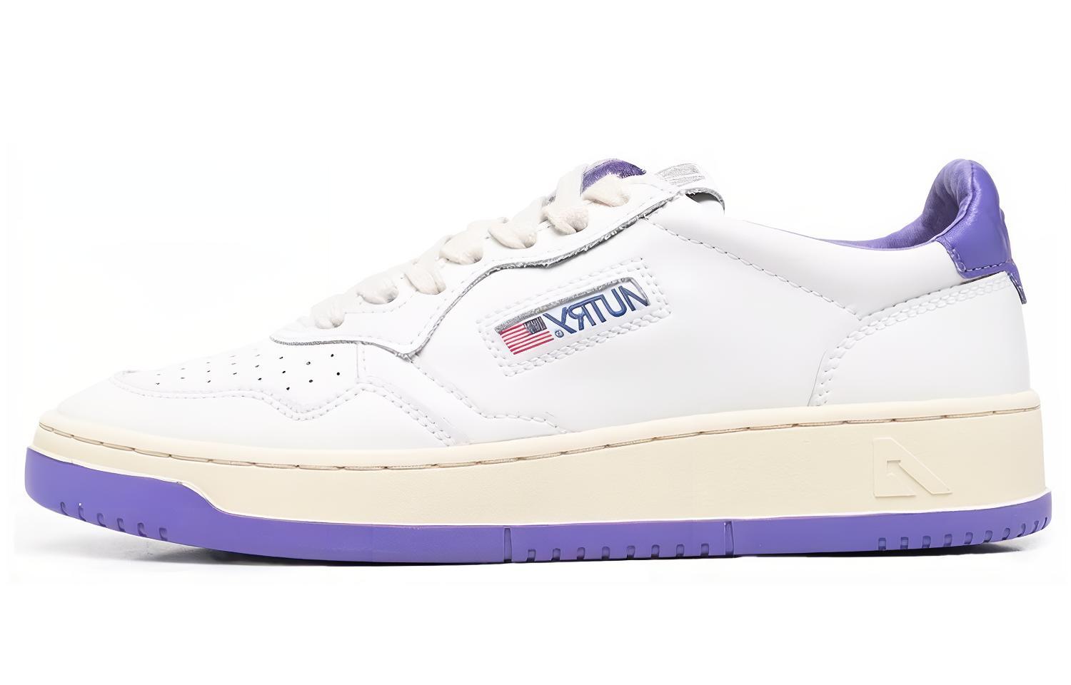 (W) AUTRY Leather Sneaker 'White Purple'
