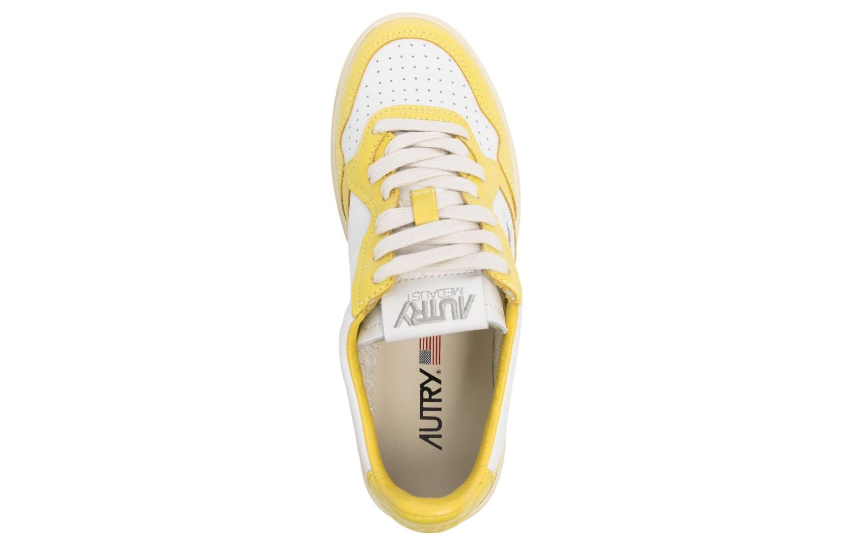 (W) AUTRY Low-Top Lace-Up Sneakers 'Calfskin Yellow White' 圖 3