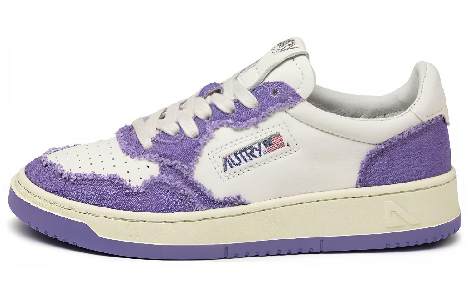 (W) AUTRY Low Leather 'White Purple'