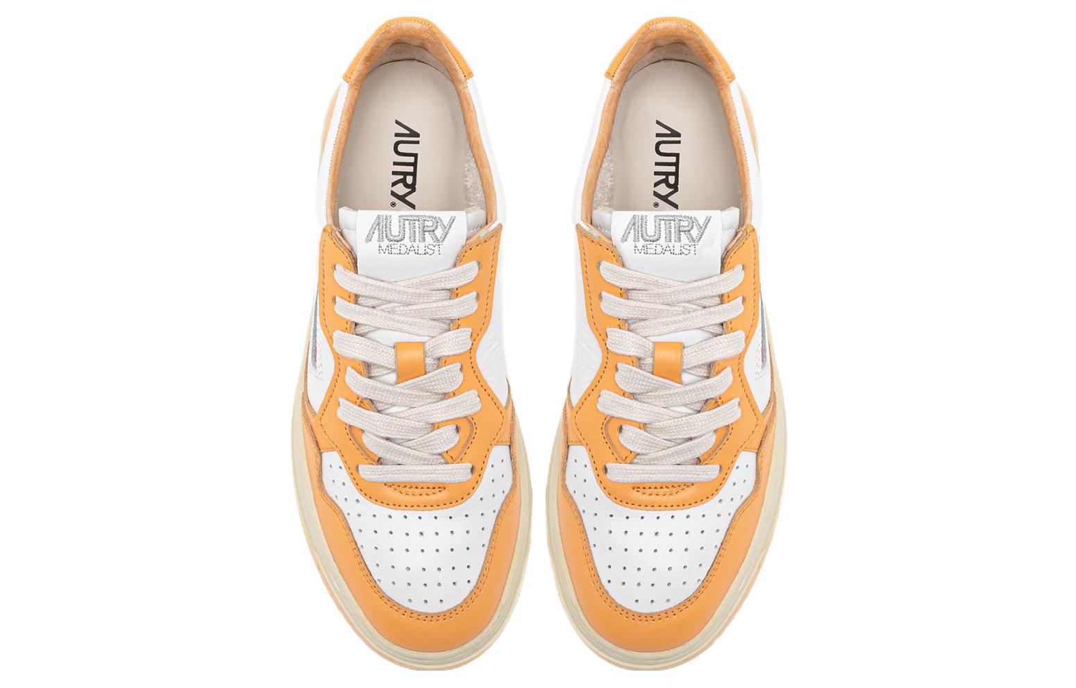 Lookbook AUTRY 皮革 圓頭平底繫帶 低幫 板鞋 女款 橙色