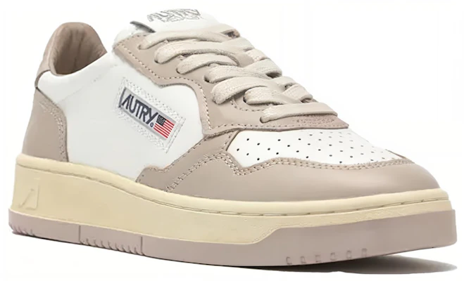 AUTRY 皮革 低筒 系带 時尚板鞋 女款 淡粉白 Order AUTRY 皮革 低筒 系带 時尚板鞋 女款 淡粉白