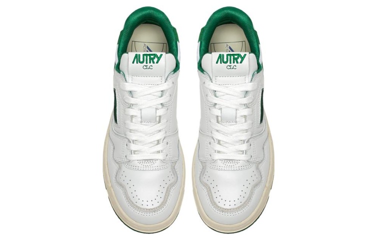 (W) AUTRY CLC Leather Sneakers 'White Green' 圖 3