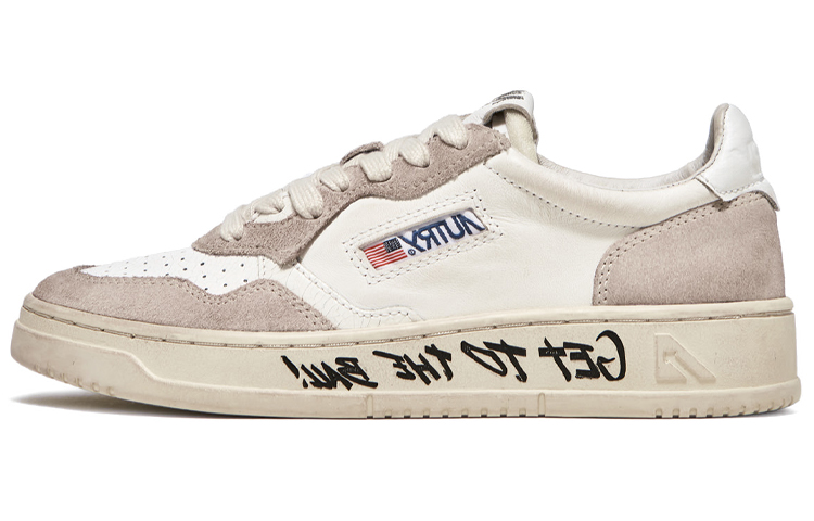 (W) AUTRY Low Top Leather 'White Light Brown'