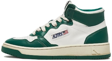 (Women) AUTRY Medalist Mid Leather Sneakers Two-Toned 'White Green' AUMW-WB03 (Women) AUTRY Medalist Mid Leather Sneakers Two-Toned 'White Green' AUMW-WB03