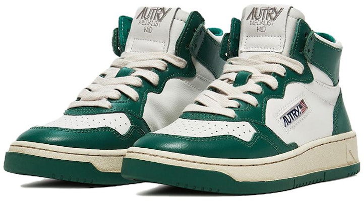 (W) AUTRY Medalist Mid Leather Sneakers Dua Nada 'Putih Hijau' AUMW-WB03 Order (W) AUTRY Medalist Mid Leather Sneakers Dua Nada 'Putih Hijau' AUMW-WB03