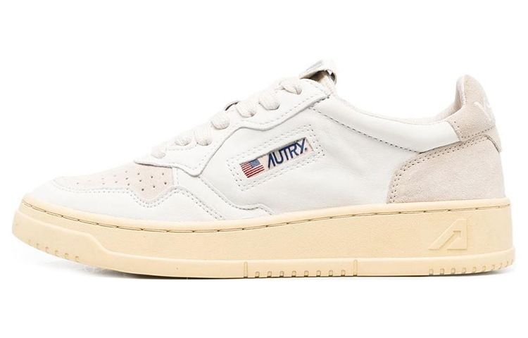 (Women) AUTRY Medalist Leather and Suede 'White Sand' AULW-SL01
