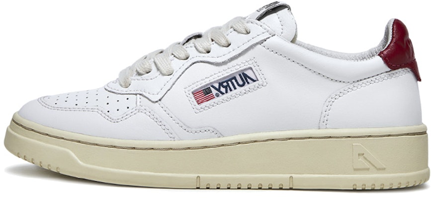 (Women) AUTRY Medalist Leather Low 'White Bordeaux' AULW-LL43 Buy (Women) AUTRY Medalist Leather Low 'White Bordeaux' AULW-LL43