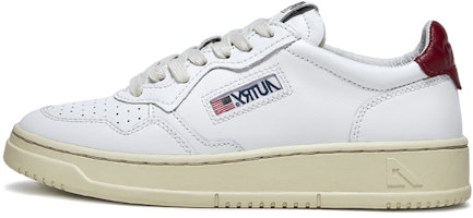 (Women) AUTRY Medalist Leather Low 'White Bordeaux' AULW-LL43 (Women) AUTRY Medalist Leather Low 'White Bordeaux' AULW-LL43