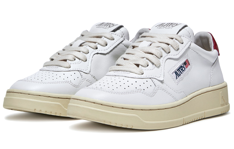 Order (Women) AUTRY Medalist Leather Low 'White Bordeaux' AULW-LL43