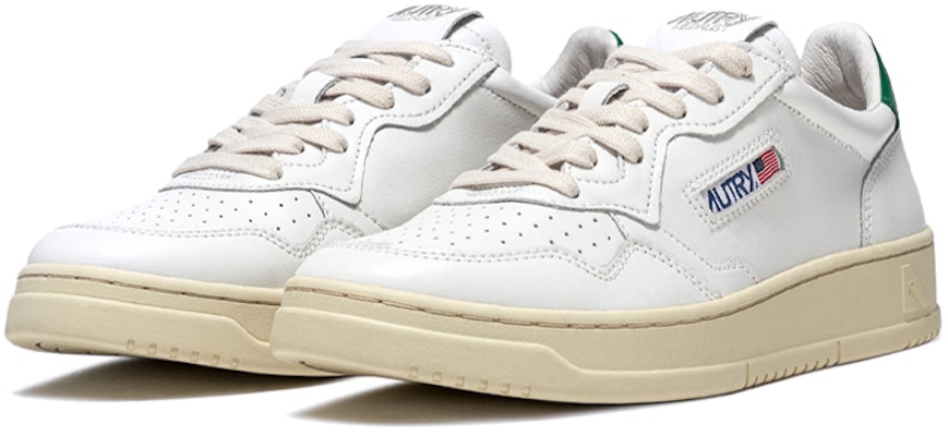 (Women) AUTRY Medalist Leather Low 'White Green' AULW-LL20 Order (Women) AUTRY Medalist Leather Low 'White Green' AULW-LL20