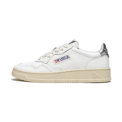 (W) AUTRY Medalist Leather Low 'White Silver'