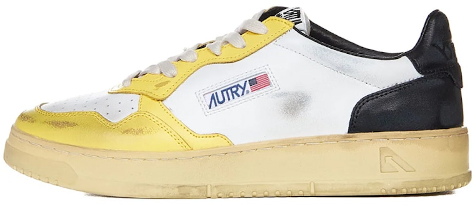 (Women) AUTRY Medalist Leather Low Super Vintage White Yellow Black AVLW-SV19 Buy (Women) AUTRY Medalist Leather Low Super Vintage White Yellow Black AVLW-SV19