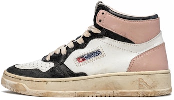 (Women) AUTRY Medalist Leather Mid Super Vintage White Pink Black AVMW-SV01 (Women) AUTRY Medalist Leather Mid Super Vintage White Pink Black AVMW-SV01