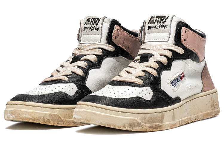 Order (W) AUTRY Medalist Mid Kulit Super Vintage Putih Merah Jambu Hitam AVMW-SV01