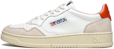 (Women) AUTRY Medalist Leather Suede Low 'White Beige Orange' AULW-LS45 (Women) AUTRY Medalist Leather Suede Low 'White Beige Orange' AULW-LS45