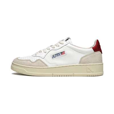 (W) AUTRY Medalist Low 'White Red Suede'