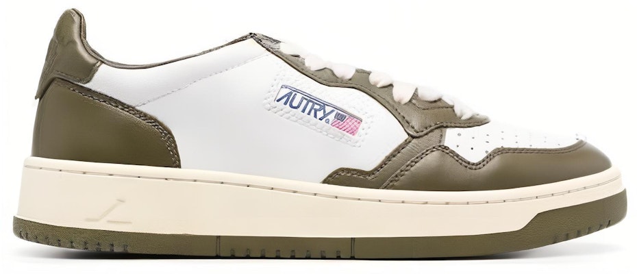 (Women) AUTRY Medalist Low Bicolor 'White Olive Green' AULW-WB33 Order (Women) AUTRY Medalist Low Bicolor 'White Olive Green' AULW-WB33
