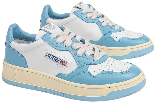 AUTRY Medalist 女款白蓝做旧皮革低帮圆头时尚板鞋 Order AUTRY Medalist 女款白蓝做旧皮革低帮圆头时尚板鞋