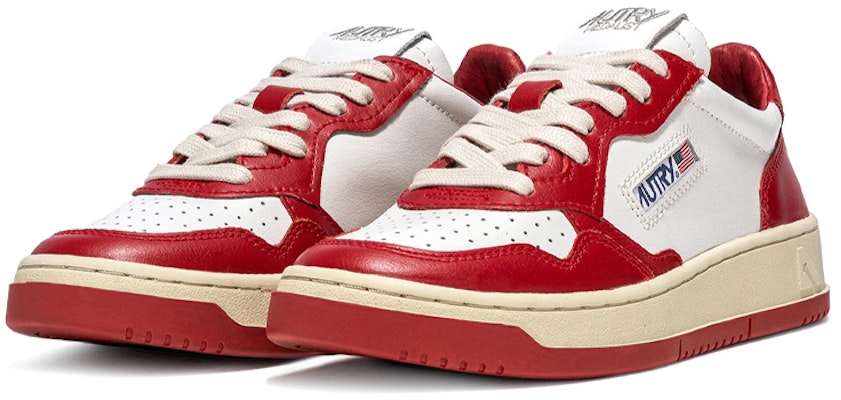 (Women) AUTRY Medalist Low Leather 'Red White' AULW-WB02 Order (Women) AUTRY Medalist Low Leather 'Red White' AULW-WB02