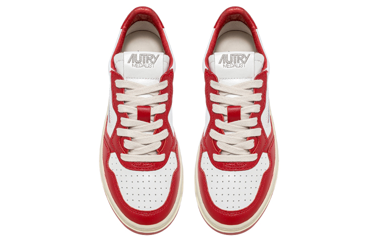 Lookbook (W) AUTRY Medalist Low de Cuero 'Rojo Blanco' AULW-WB02