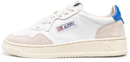 (Women) AUTRY Medalist Low Leather and Suede 'White Beige Blue' AULW-LS49 (Women) AUTRY Medalist Low Leather and Suede 'White Beige Blue' AULW-LS49