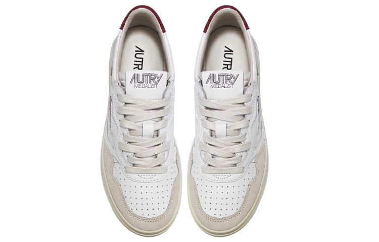 (W) AUTRY Medalist Low Leather and Suede 'White Beige Red' 圖 3