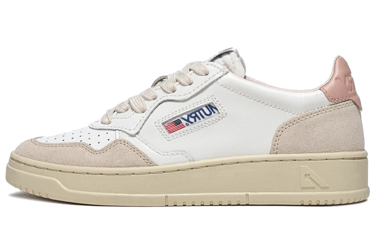 (Women) AUTRY Medalist Low Leather Suede 'White Pink' AULW-LS37