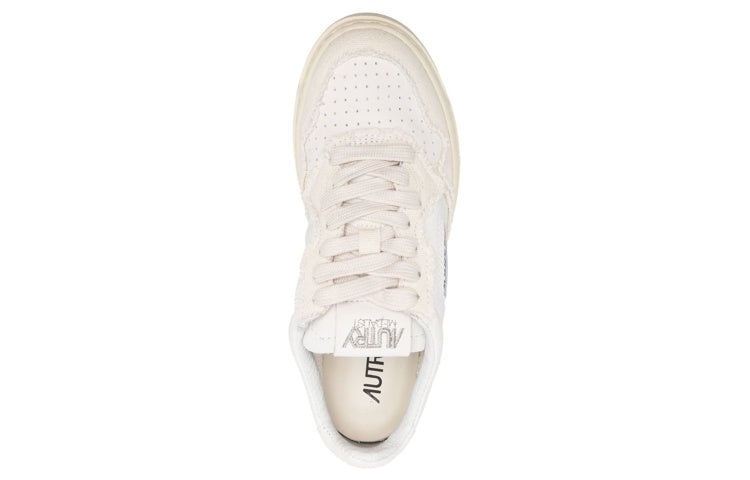 (W) AUTRY Medalist Low Soft Goatskin and Frayed Canvas 'White and Ivory White' 圖 3