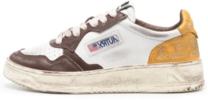 (Women) AUTRY Medalist Low Super Vintage Sneakers 'White Brown Yellow' AVLW-SV12 (Women) AUTRY Medalist Low Super Vintage Sneakers 'White Brown Yellow' AVLW-SV12