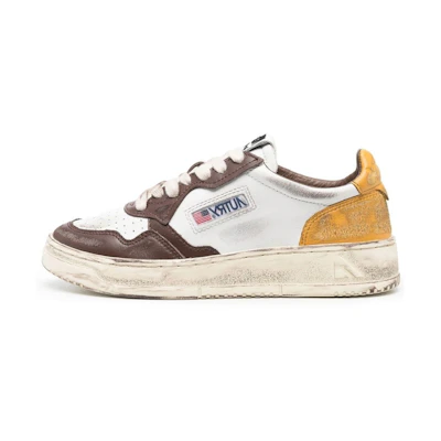 (W) AUTRY Medalist Low Super Vintage Sneakers 'White Brown Yellow'