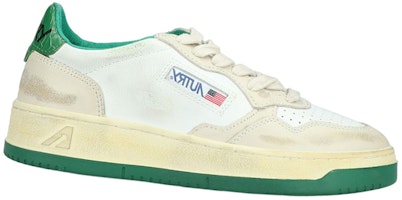 AUTRY 皮革 復古低筒 時尚板鞋 女款 白綠 做舊版 Order AUTRY 皮革 復古低筒 時尚板鞋 女款 白綠 做舊版