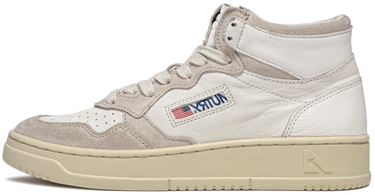 (Women) AUTRY Medalist Mid Leather and Suede 'White' AUMW-GS04 Buy (Women) AUTRY Medalist Mid Leather and Suede 'White' AUMW-GS04