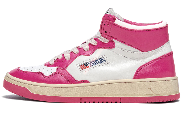 (W) AUTRY Medalist Mid Leather Sneakers Two-Toned 'White Hot Pink'