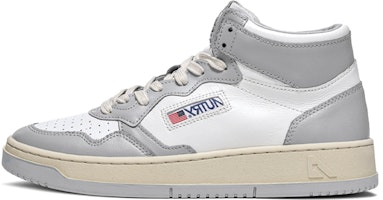 (Women) AUTRY Medalist Mid Leather Sneakers Two-Toned 'White Grey' AUMW-WB10 (Women) AUTRY Medalist Mid Leather Sneakers Two-Toned 'White Grey' AUMW-WB10