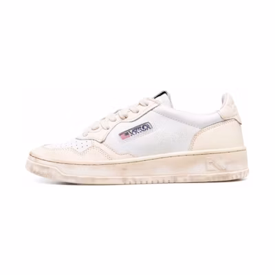 (W) AUTRY Medalist Super Vintage Leather Low Sneakers 'White'