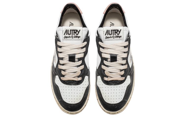 (W) AUTRY Medalist Super Vintage Leather Low Sneakers 'White Black Pink' 圖 3