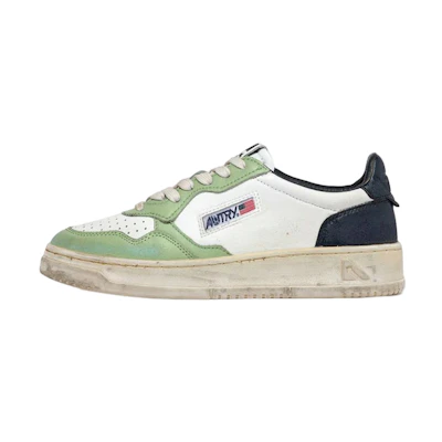 (W) AUTRY Medalist Super Vintage Low Leather Sneakers 'White Green Teal'