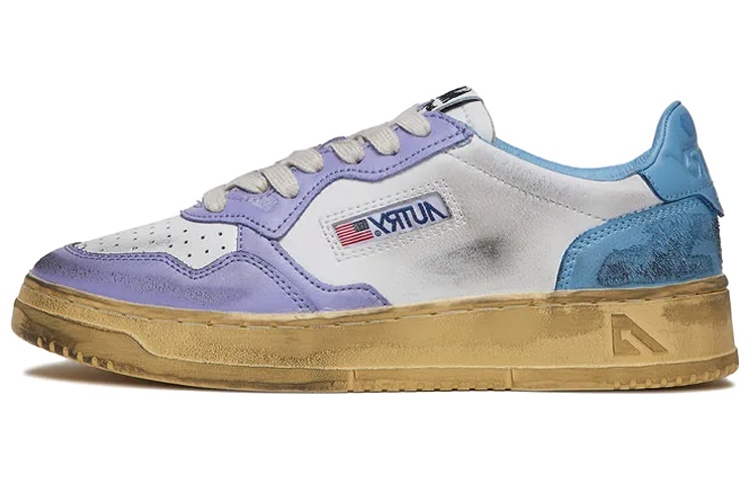 (Women) AUTRY Medalist Super Vintage Low Leather Sneakers 'White Purple Blue' AVLW-SV17
