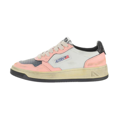 (W) AUTRY Medalist Super Vintage Low Leather Sneakers 'White Pink Black'