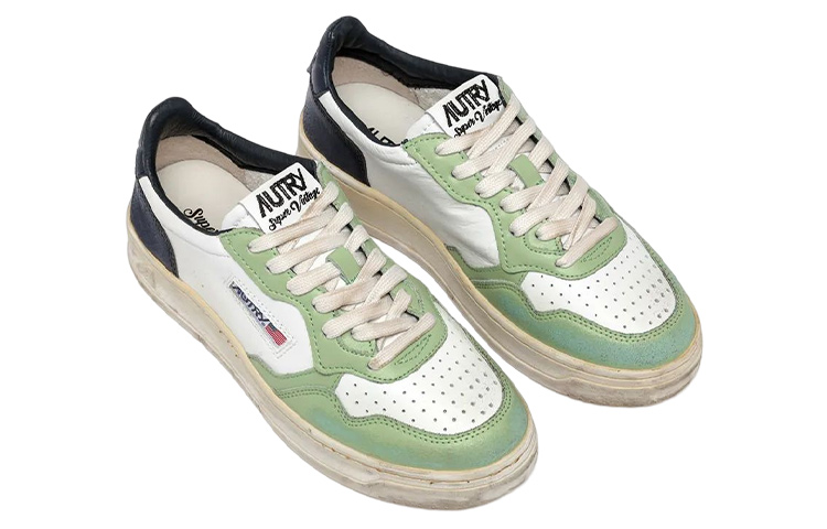 (W) AUTRY Medalist Super Vintage Low Leather Sneakers 'White Green Teal' 圖 3