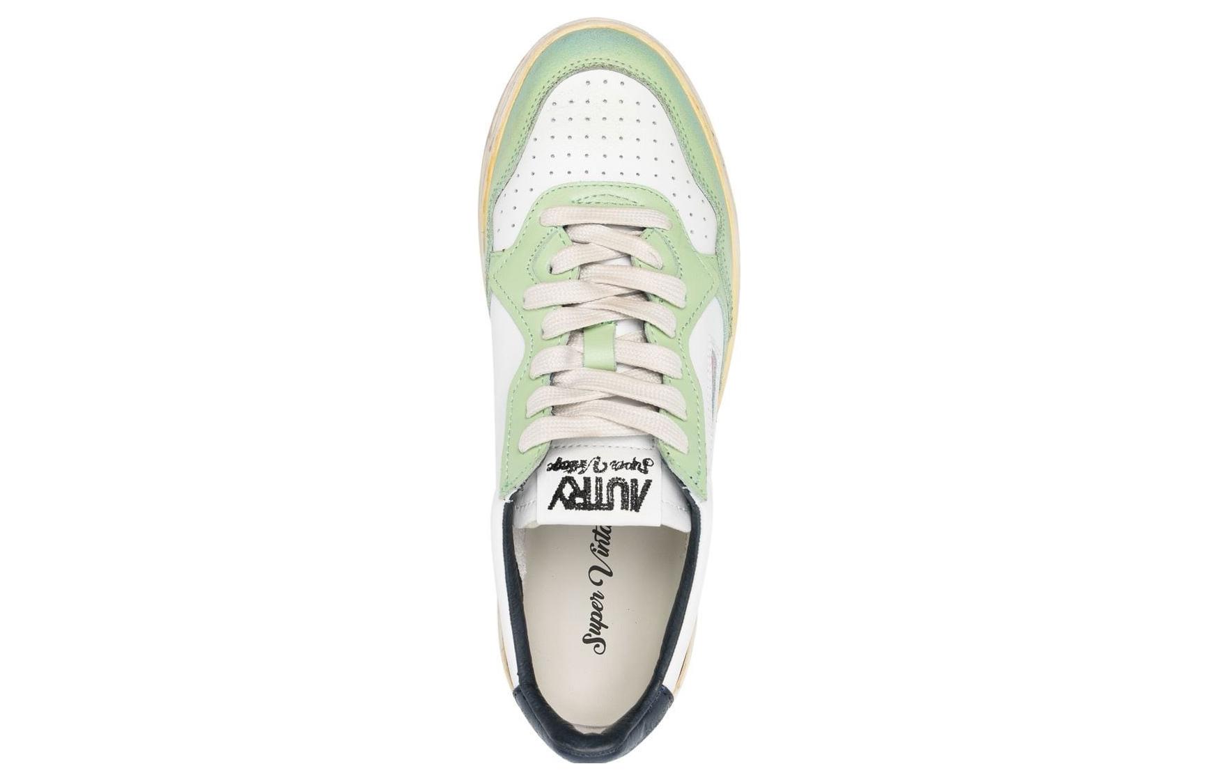 (W) AUTRY Medalist Super Vintage Low Leather Sneakers 'White Green Teal' 圖 5